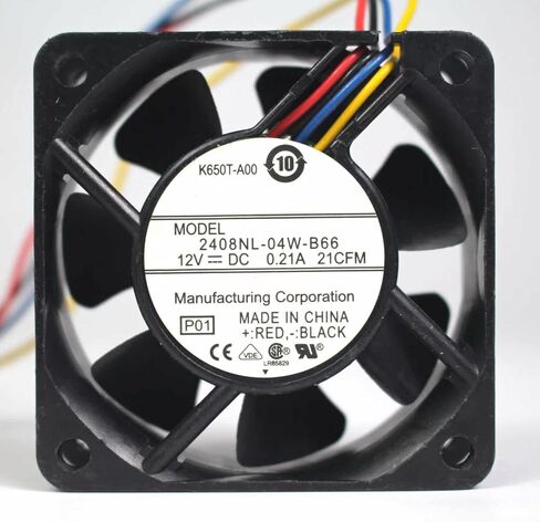 2408NL-04W-B66 4-Wire DC12V 0.21A 2.52W 60x60x20mm Cooling Fan in Kuwait