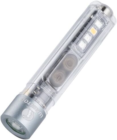 LUMINTOP Black CAT Mini EDC Flashlight 400 Lumens Rechargeable with UV Light Warm White Side Light Magnetic Tail for Camping Hiking in Kuwait