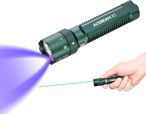 ACEBEAM K1 Rechargeable EDC AA Flashlight with Green Beam, UV and White LED Combo, 1000 High Lumens Pocket Flashlight, Triple Sources Super Bright Small Flash Light for Emergency, Camping, Home in Kuwait
