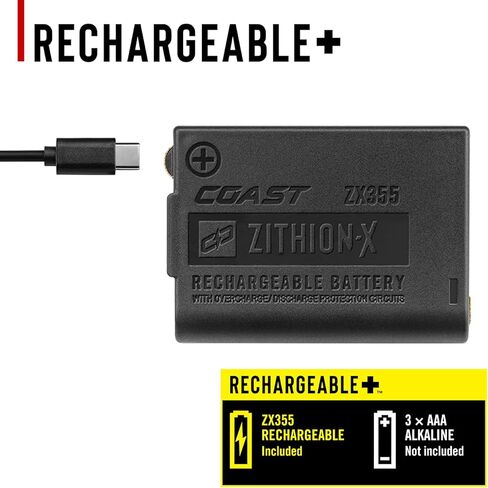 Coast FLX10R 1000 Lumen مقاوم للماء USB-C مصباح أمامي LED قابل لإعادة الشحن، أوضاع الضوء الأحمر والأخضر، الفيضانات والبقع، عبوتان in Kuwait