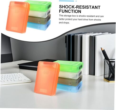 OUNONA 5pcs 2.5 Inch Plastic Hard Drive Protective Cases Storage Organizer Box for Portable HDD and Ssd, Multi- for Travel and External Disk Protection in Kuwait