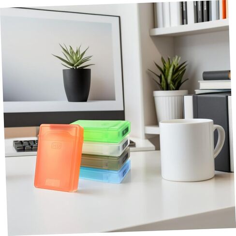 OUNONA 5pcs 2.5 Inch Plastic Hard Drive Protective Cases Storage Organizer Box for Portable HDD and Ssd, Multi- for Travel and External Disk Protection in Kuwait