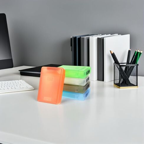 OUNONA 5pcs 2.5 Inch Plastic Hard Drive Protective Cases Storage Organizer Box for Portable HDD and Ssd, Multi- for Travel and External Disk Protection in Kuwait