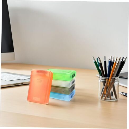 OUNONA 5pcs 2.5 Inch Plastic Hard Drive Protective Cases Storage Organizer Box for Portable HDD and Ssd, Multi- for Travel and External Disk Protection in Kuwait
