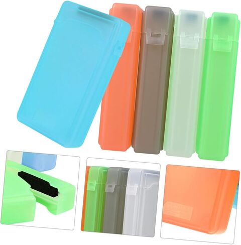 OUNONA 5pcs 2.5 Inch Plastic Hard Drive Protective Cases Storage Organizer Box for Portable HDD and Ssd, Multi- for Travel and External Disk Protection in Kuwait
