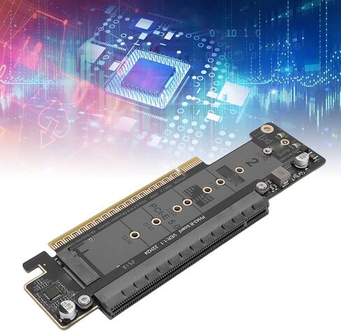 بطاقة محول Zopsc PCIe إلى M.2، تدعم تشعب PCIe 5.0 مع فتحات M.2 NVMe SSD المزدوجة، متوافقة مع الإصدارات السابقة مع 4.0 3.0، لأجهزة الكمبيوتر المكتبية وأنظمة تخزين المؤسسات in Kuwait