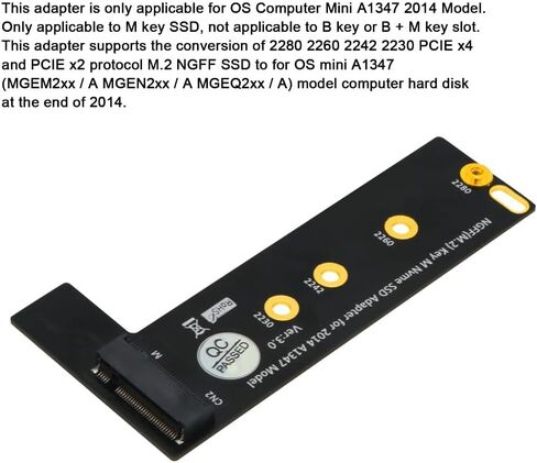 محول PCI-E M.2 NVME SSD لنظام التشغيل OS Mini A1347 - لطراز 2014، يدعم تحويل 2280/2260/2242/2230 PCIe M-Key NGFF SSD in Kuwait
