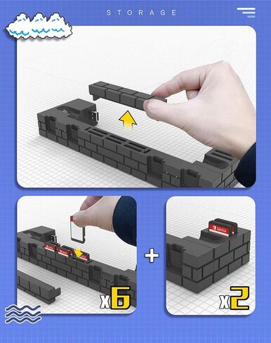 NATEFEMIN Repair 4 Ports Charging Stand Station Cradle with 8 Game Slots for Joy-Con US in Kuwait