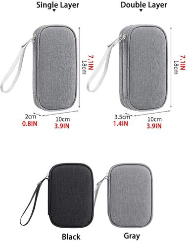 حافظة محرك فلاش USB ذات 10 فتحات من BUBM، منظم محرك الإبهام القماشي، حامل تخزين قرص U محمول، حقيبة حمل الملحقات الإلكترونية لمحركات أقراص USB، رمادي in Kuwait