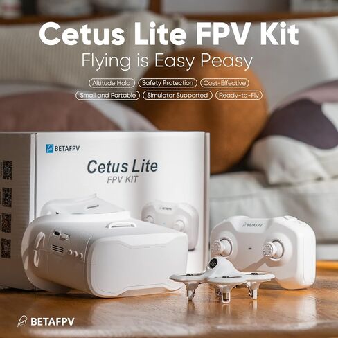 BETAFPV Cetus Lite FPV Drone Kit with Altitude Hold Self Protection Function 2 Speed Modes Support Simulator Ready to Fly Kit for FPV Beginners to Start Flying Indoor Outdoor- Frsky D8 in Kuwait