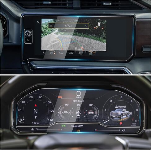 واقي شاشة من الزجاج المقسى عالي الدقة 2022-2026 GMC AT4X لـ AT4 GMC Sierra 1500/2500HD/3500HD (Denali/Denali Ultimate) 13.4 بوصة و12.3 بوصة غطاء شاشة لمس لملحقات 2026 AT4 GMC 2 حزمة in Kuwait