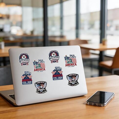 20 Pcs USA 250th Birthday Stickers 1776 2026, Waterproof Vinyl Decals, Statue of Liberty and Eagle, USA 250th Anniversary Decorations, for Car Laptop Water Bottle Bumper in Kuwait