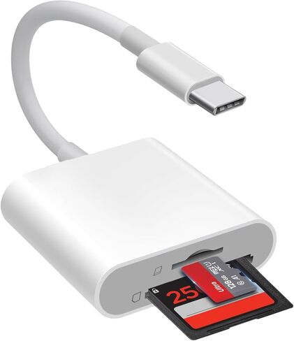 قارئ بطاقة USB C إلى SD لهاتف iPhone 15 16 17، محول بطاقة SD USB من النوع C معتمد من Apple MFi مع فتحات ذاكرة SD MicroSD مزدوجة لأجهزة iPad/MacBook/Mac، عارض كاميرا عالية السرعة in Kuwait
