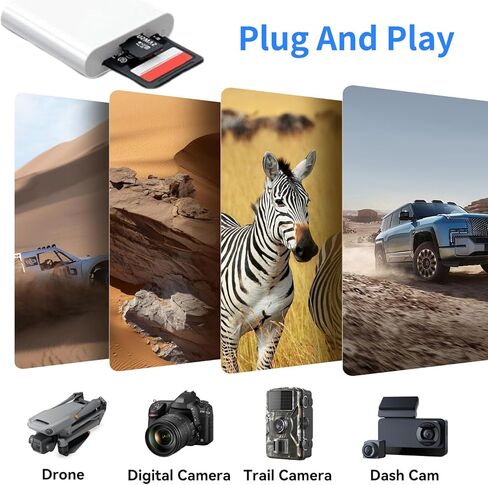 قارئ بطاقة USB C إلى SD لهاتف iPhone 15 16 17، محول بطاقة SD USB من النوع C معتمد من Apple MFi مع فتحات ذاكرة SD MicroSD مزدوجة لأجهزة iPad/MacBook/Mac، عارض كاميرا عالية السرعة in Kuwait