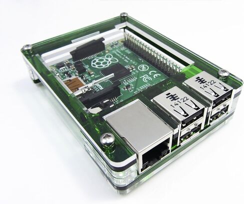 طقم حافظة C4Labs Zebra لـ Raspberry Pi 3B+، Pi 2، Pi B+ و2B مع سلك طاقة ومبددات حرارة - دائم الخضرة in Kuwait