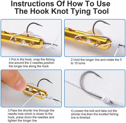 2Pcs Metal Fishing Knot Tying Tool Fishing Line Hook Tie Device Line Knotter Portable Fast Tie Hook for Hooks Lures Lines Easy Tying and Protection in Kuwait