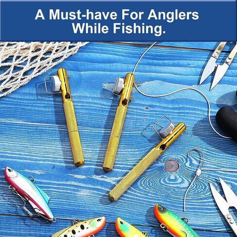 2Pcs Metal Fishing Knot Tying Tool Fishing Line Hook Tie Device Line Knotter Portable Fast Tie Hook for Hooks Lures Lines Easy Tying and Protection in Kuwait