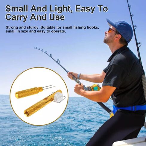 2Pcs Metal Fishing Knot Tying Tool Fishing Line Hook Tie Device Line Knotter Portable Fast Tie Hook for Hooks Lures Lines Easy Tying and Protection in Kuwait