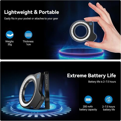 APEXEL Macro Lens Ring Light, 32 High CRI LEDs with 45 Lighting Modes for 37mm/52mm Thread, Ideal for APEXEL 100mm SLR Macro Lens Attachments in Kuwait