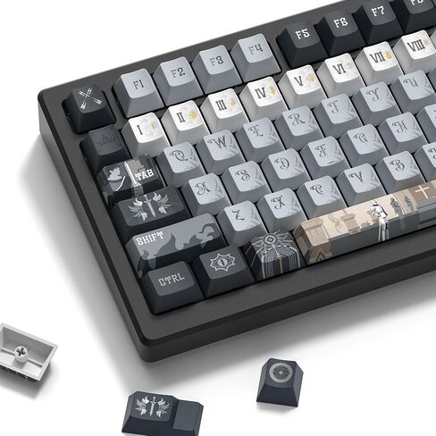 Keymatic Keycaps, PBT Keycap Medieval Roman Style 60 65 75 100 Percent, 134 Keys Set Custom Key caps Set Cherry Profile,for 61/68/84/87/98/100 Cherry Gateron MX Mechanical(Only Keycap Set) in Kuwait