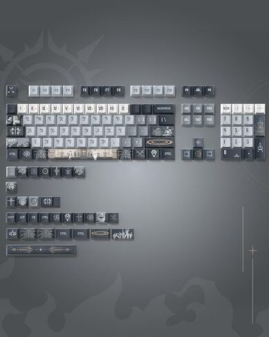 Keymatic Keycaps, PBT Keycap Medieval Roman Style 60 65 75 100 Percent, 134 Keys Set Custom Key caps Set Cherry Profile,for 61/68/84/87/98/100 Cherry Gateron MX Mechanical(Only Keycap Set) in Kuwait