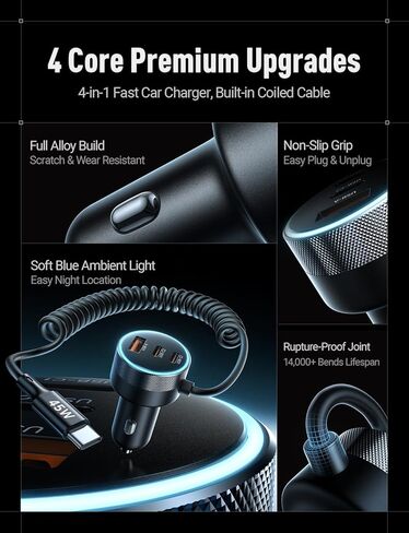 LISEN 90W for iPhone 17 16 15 Pro Max Car Charger USB C Fast Charge, Super Fast for iPhone 15 16 17 Pro Car Charger Type C Adapter for iPhone 17/17 Pro/Air/17e/16/15 Pro Max/Plus/16e, iPad in Kuwait