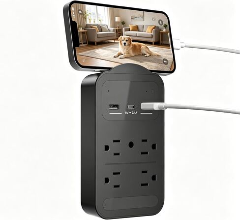 2026 Upgraded 4K Hidden Camera with Night Vision,Wireless WiFi Wall Outlet Camera,Motion Detection|SD Storage Indoor Camera for Pet|Home|Office (Black) in Saudi Arabia