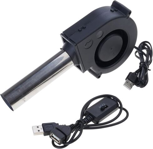 9733 5V معززات تدفق الهواء للشواء في الهواء الطلق بثلاث سرعات USB منفاخ مروحة مناسبة لموقد الحطب والتخييم منفاخ الطرد المركزي الأساسي المزود بشاحن توربيني in Kuwait