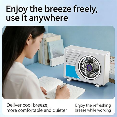 Usb Rechargeable Desktop Fan with 5 Speed Levels and 180 Degree Adjustable Direction for Home Study Area Adjustable Speed Desktop Fan in Kuwait