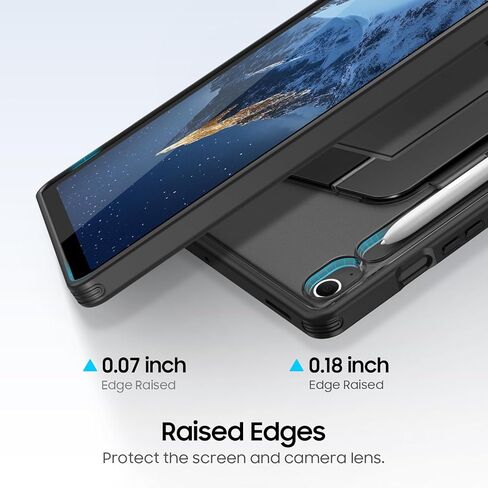 Fintie Shockproof Case for Samsung Galaxy Tab S10 Lite/ S10 FE/ S9 FE 5G 10.9 Inch/Tab S9 11 Inch with S Pen Holder, Slim Frosted Hard Cover with Multi-Angle Kickstand, Black in Kuwait