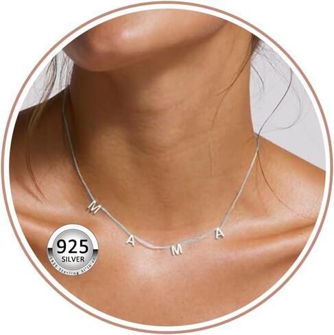 PRETOLE Mama Necklaces for Women, New Mom Necklaces for Women Adjustable Mama Layered Necklaces Hypoallergenic Thin Stacked Necklace for Mother's Day Birthday Gift in Saudi Arabia