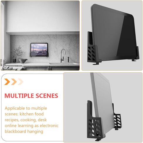 Veemoon Adjustable Dual Slot Abs Phone and Tablet Stand Holder for Desktop Use, Black, Compatible with Mobile Devices and Tablets, Portable Video Bracket for Office and Home in Kuwait