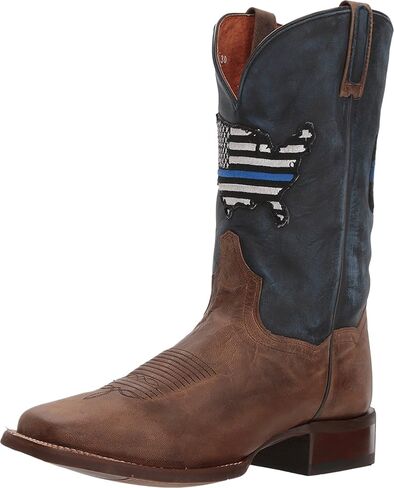 Dan Post Boots Mens Thin Blue Line Square Toe Boots Mid Calf - Blue in Saudi Arabia