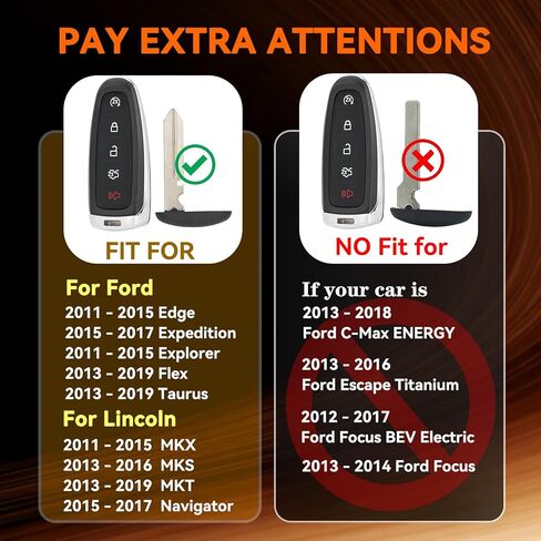طقم استبدال مفتاح السيارة Fob DIY لـ Ford Explorer Edge 2011 2012 2013 2014 2015 Expedition Flex Taurus 2013-2016 2017 2018 2019 Lincoln MKS MKT MKX Navigator Simple Remote Fob DIY Kit M3N5WY8609 in Kuwait