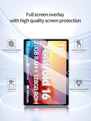 Screen Protector for Frameflow P11T Android 16 11 inch Tablet, Anti-Scratch 9H Hardness Touch Sensitive 2.5D Rounded Edges Bubble Free Easy to Install,2 Pack in Kuwait