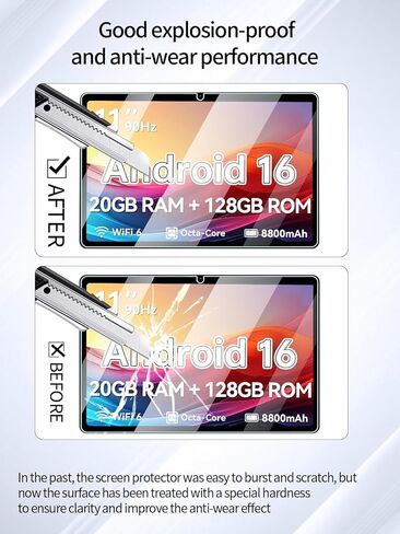 Screen Protector for Frameflow P11T Android 16 11 inch Tablet, Anti-Scratch 9H Hardness Touch Sensitive 2.5D Rounded Edges Bubble Free Easy to Install,2 Pack in Kuwait