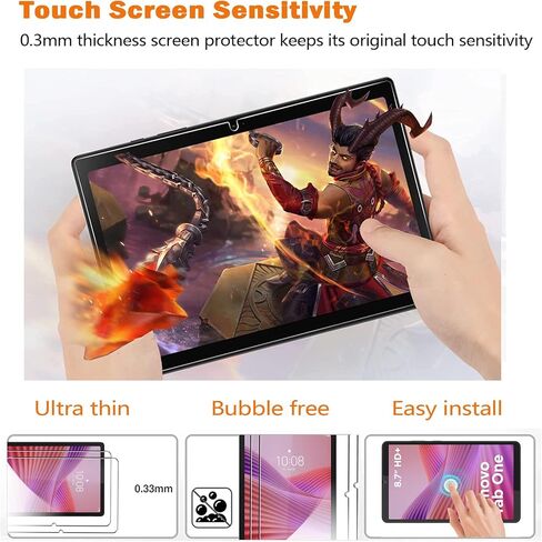 [2 Pack] Screen Protector For Lenovo Tab One/Tablet K9 8.7 Inch 2025 TB305FU, Tempered Glass Film Guard Compatible For Lenovo Tablet One 8.7" Anti-Scratch 9H Hardness Bubble-free Clear in Kuwait