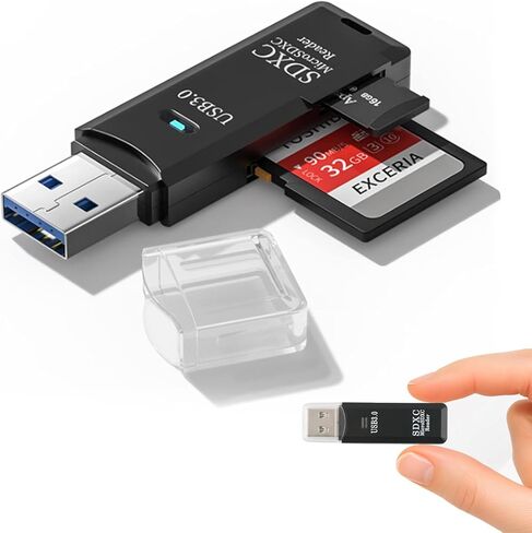 USB 3.0 SD Card Reader,2-in-1 Micro SD Adapter,5Gbps Speed for Compact Dual Slots Hub,Plug and Play for Laptop,PC in Kuwait