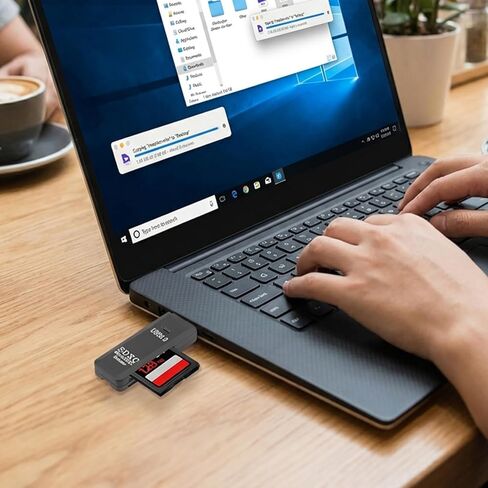 USB 3.0 SD Card Reader,2-in-1 Micro SD Adapter,5Gbps Speed for Compact Dual Slots Hub,Plug and Play for Laptop,PC in Kuwait