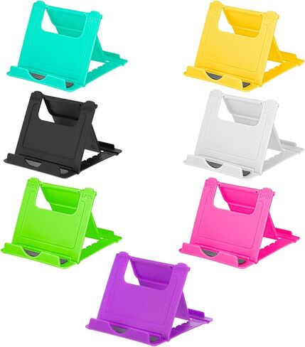 7 Pack Foldable Phone Stands Holder, Multi-Angle Desktop Tablet Stand Portable Universal Tabletop Phone Holder for All Mobile Smart Cell Phones Tablet Display in Kuwait