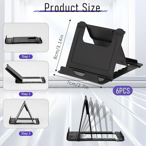 7 Pack Foldable Phone Stands Holder, Multi-Angle Desktop Tablet Stand Portable Universal Tabletop Phone Holder for All Mobile Smart Cell Phones Tablet Display in Kuwait