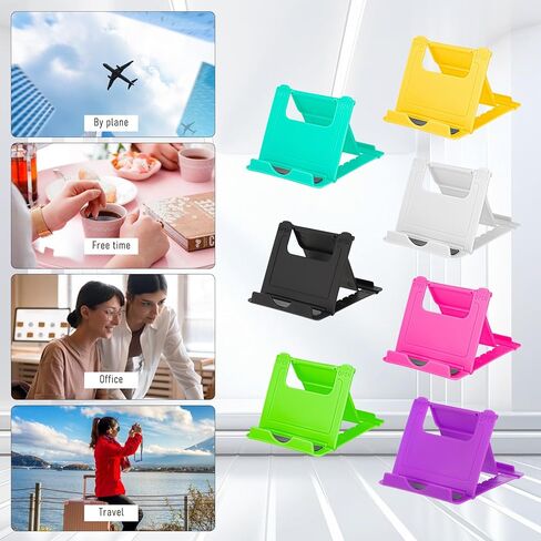 7 Pack Foldable Phone Stands Holder, Multi-Angle Desktop Tablet Stand Portable Universal Tabletop Phone Holder for All Mobile Smart Cell Phones Tablet Display in Kuwait