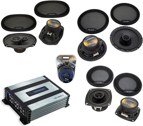 Harmony Audio HA-65 متوافق مع Infiniti G35 Coupe 03-07 Rhythm Series 6.5 بوصة بديلة لمكبرات الصوت والشوايات 300 واط، HA-R69 6x9 450 واط وHA-A400.4 Alloy 4 قنوات 800 واط مكبر صوت كامل المدى in Kuwait