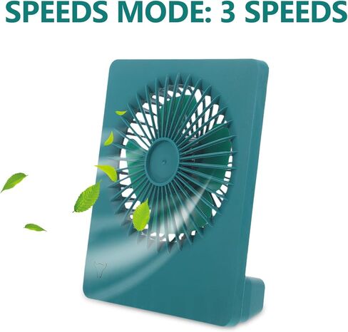 SHINEOFI USB مروحة سطح مكتب صغيرة قابلة لإعادة الشحن ومبرد هواء محمول صامت للاستخدام المكتبي والمنزلي، مروحة شاشة معلقة باللون الأخضر مع كابل شحن USB in Kuwait