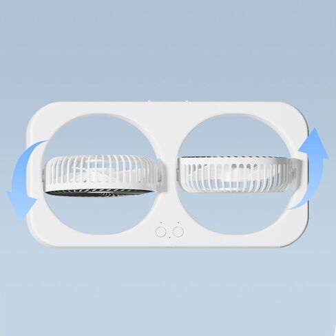 مروحة تبريد مزدوجة قابلة لإعادة الشحن عبر USB، محرك بدون فرشاة، مروحة مكتب صغيرة صامتة متعددة السرعات، دوران هواء 360 درجة، مروحة مكتبية للمنزل والنوم على الحائط in Kuwait