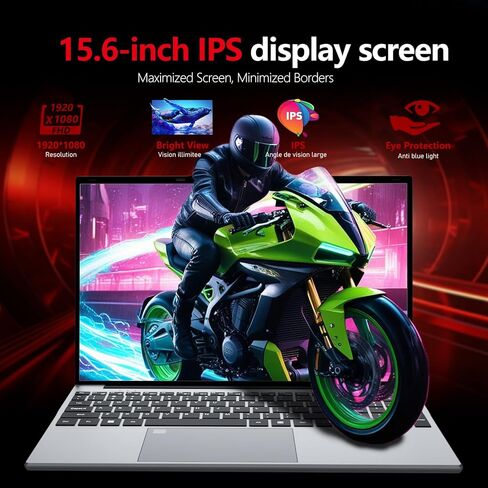 2026 Laptop, 15.6 inch Laptop Computer, 16GB RAM 512GB SSD, Celeron N150, Lap top with Backlit KB Fingerprint, WiFi5, BT4.2, 180° Open, Mini HDMI, Win 11 Pro in Kuwait