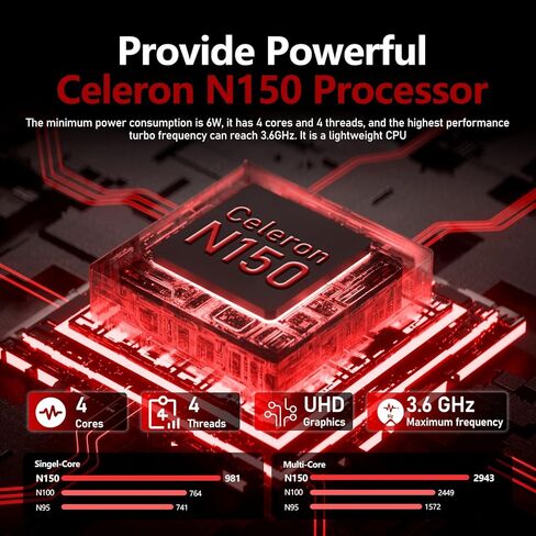 2026 Laptop, 15.6 inch Laptop Computer, 16GB RAM 512GB SSD, Celeron N150, Lap top with Backlit KB Fingerprint, WiFi5, BT4.2, 180° Open, Mini HDMI, Win 11 Pro in Kuwait