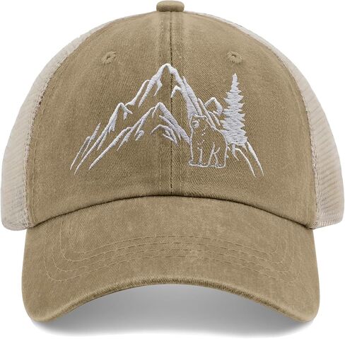 Embroidered Mountain Mesh Trucker Hat Adjustable Vintage Baseball Cap for Uniex Adult in Saudi Arabia