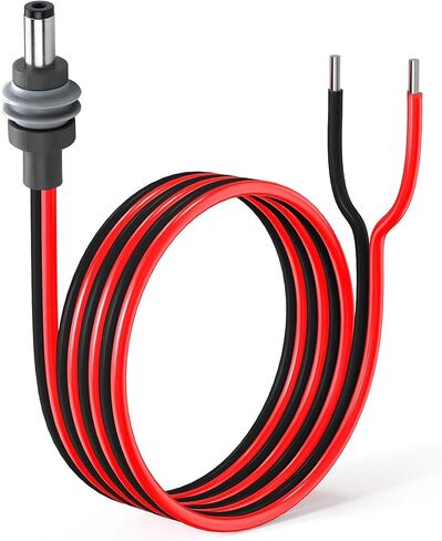 كابل تمديد طاقة صغير Starlink 14AWG، IP65 مقاوم للماء تيار مستمر 5.5 مم × 2.1 مم ذكر إلى سلك سلك عاري لتركيب المركبات خارج الشبكة (3.2 قدم) in Kuwait