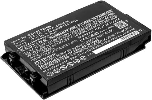 Replacement Battery for DEL'L Latitude 12 7202,Latitude 7202,Latitude 7202 Rugged Tablet,Latitude 7212,PN:0FH8RW,451-BCDH,7XNTR,FH8RW,J7HTX,J82G5,3400mAh in Kuwait